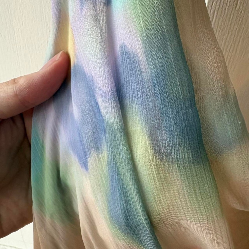 Taylor Maxi Dress Womens 12 Empire Waist Watercolor Tie Dye Lined Wedding - Picture 8 of 8